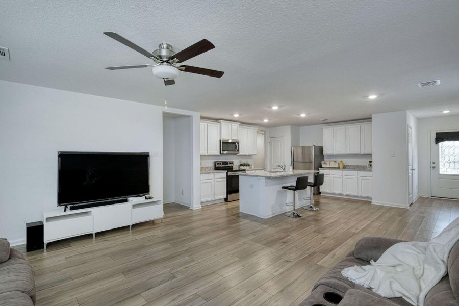 View from living room to Kitchen