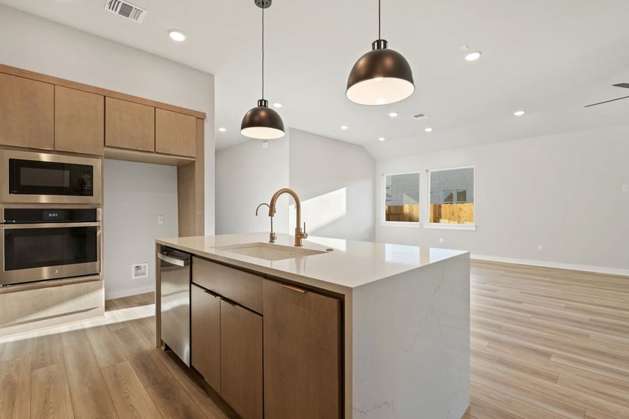 Furnished interior view inside a new home in Park Collection at Lariat, Liberty Hill (Image 12). Furnished interior view inside a new home in Park Collection at Lariat, Liberty Hill (Image 12).