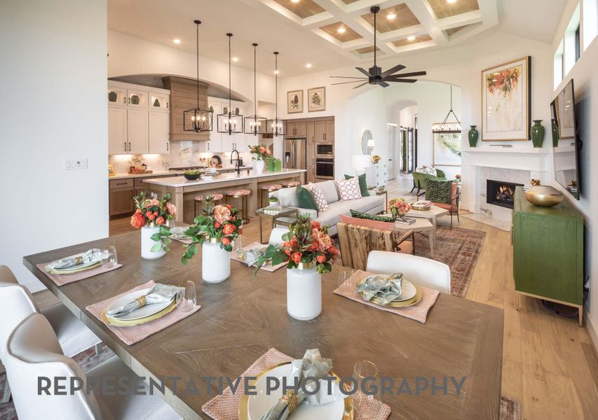 Furnished interior view inside a new home in Santa Rita Ranch, Liberty Hill (Image 4). Furnished interior view inside a new home in Santa Rita Ranch, Liberty Hill (Image 4).