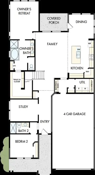 2D floor plan layout of this home in Headwaters 50' - Executive Series, Dripping Springs, TX (Image 2).
