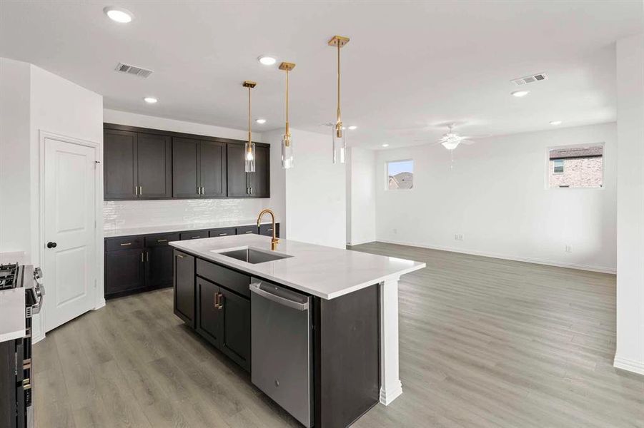 Furnished interior view inside a new home in Creekview Fossil Ridge, Pilot Point (Image 11).