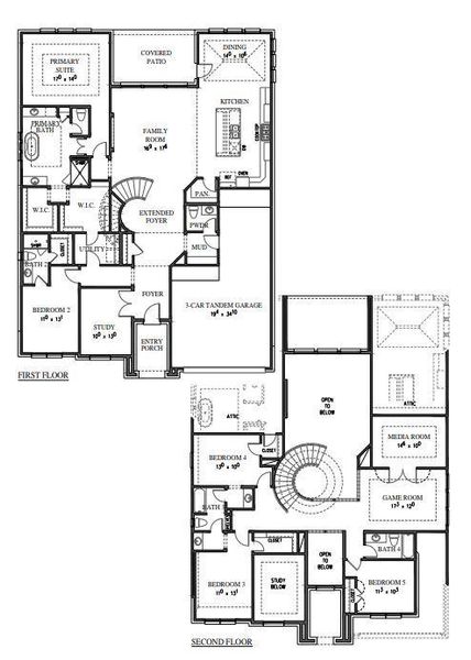 2D floor plan layout of this home in Provence, Austin, TX (Image 4).