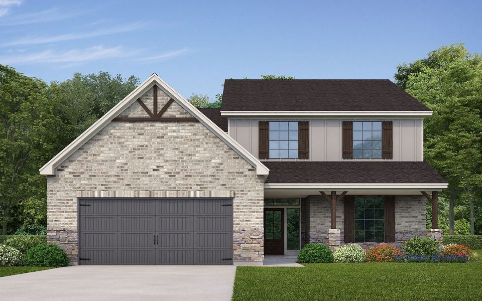 Representative exterior photo of a completed home built from the Walker by Kendall Homes in Rose Hill Estates, Willis, TX (Image 6).