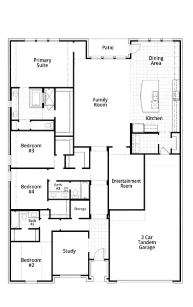 2D floor plan layout of this home in Myrtle Creek, Waxahachie, TX (Image 4).