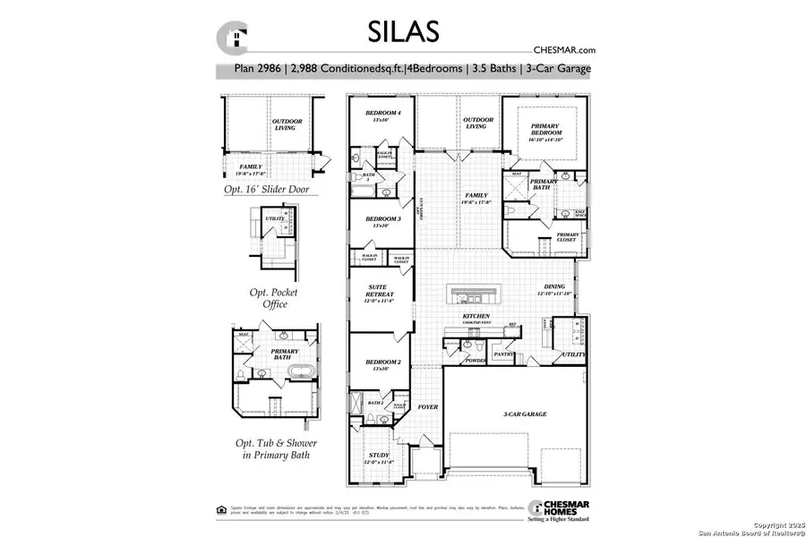 2D floor plan layout of this home in Potranco Oaks, Castroville, TX (Image 3).