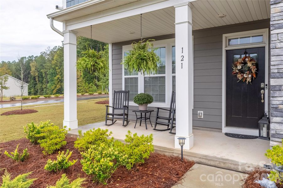 Exterior details and patio area of a home in , Troutman (Image 25).