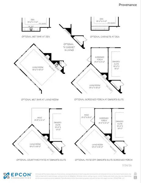 2D floor plan layout for the Provenance by Epcon Communities in The Courtyards at Redbud Lane, Holly Springs, GA (Image 30).