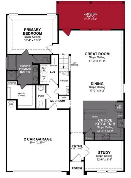 2D floor plan layout of this home in Morgan Meadows, San Antonio, TX (Image 2).
