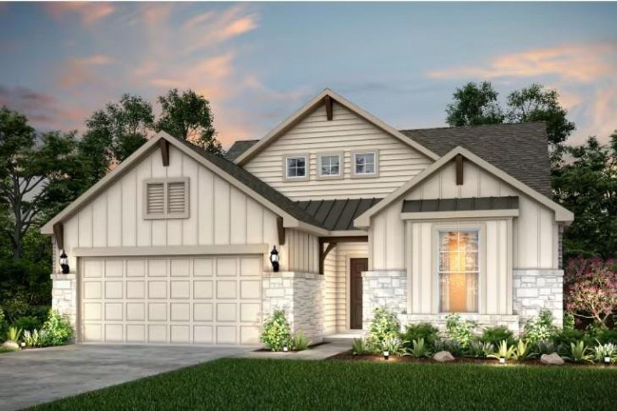 Pulte Homes, Mooreville elevation M, rendering