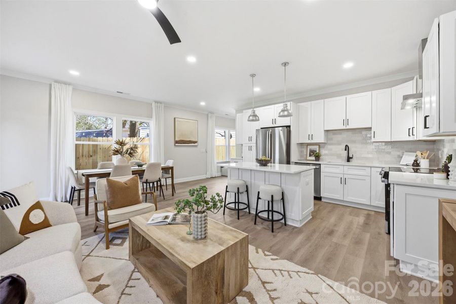 Furnished interior view inside a new home in , Charlotte (Image 13). Furnished interior view inside a new home in , Charlotte (Image 13).