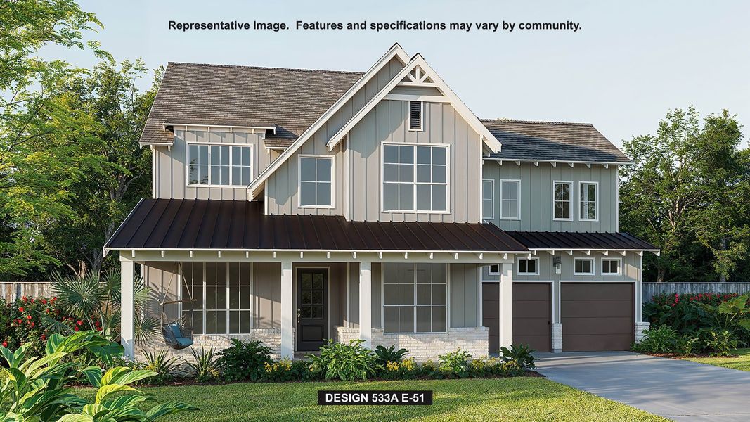 Representative exterior photo of a completed home built from the 533A by Britton Homes in Mustang Lakes 60', Celina, TX (Image 5).