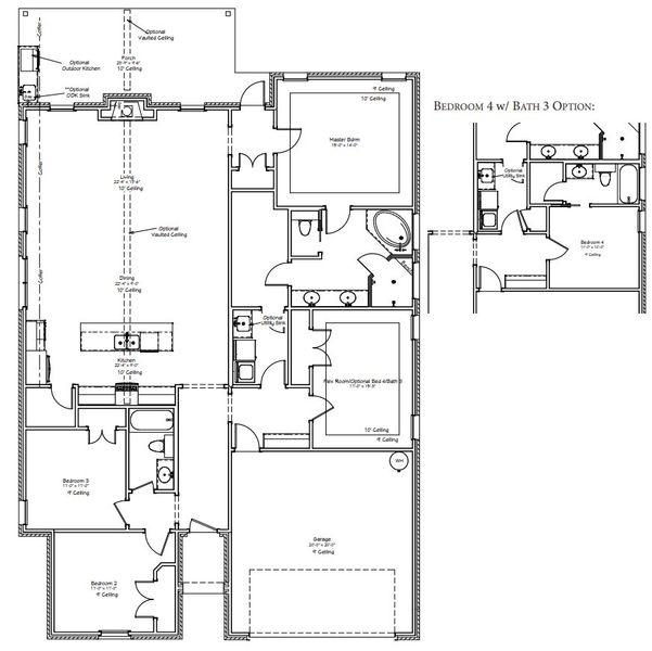 2D floor plan layout for the The Maggie by Reece Homes in Oakmont, Bryan, TX (Image 4). 2D floor plan layout for the The Maggie by Reece Homes in Oakmont, Bryan, TX (Image 4).