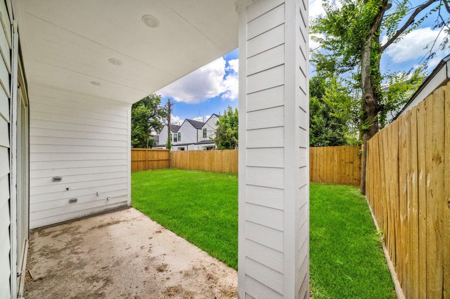 Exterior details and patio area of a home in , Houston (Image 4). Exterior details and patio area of a home in , Houston (Image 4).