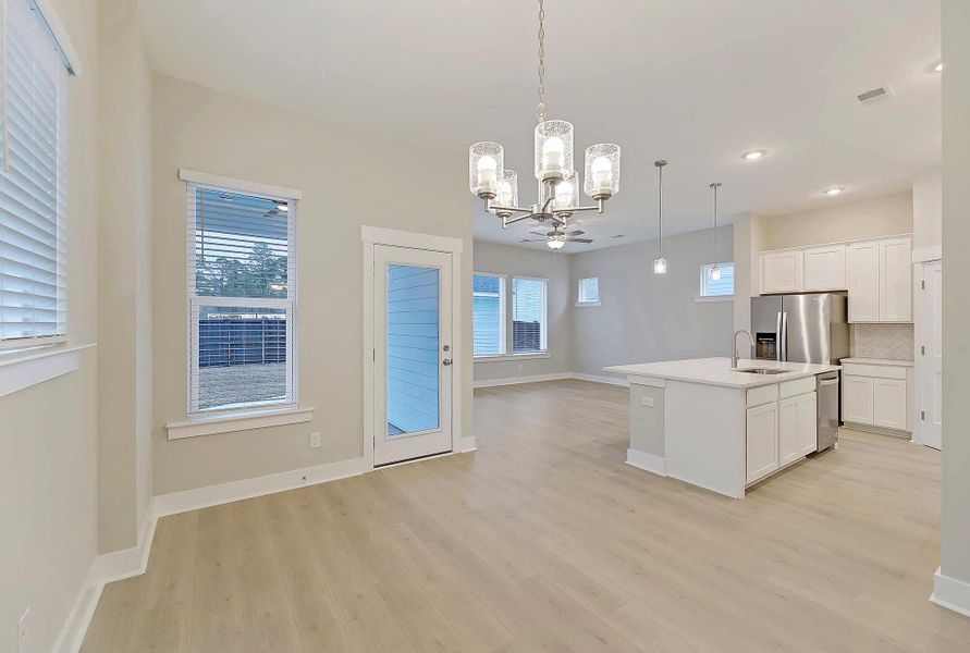 Furnished interior view inside a new home in Point Hope - Cottage Collection, Charleston (Image 9). Furnished interior view inside a new home in Point Hope - Cottage Collection, Charleston (Image 9).