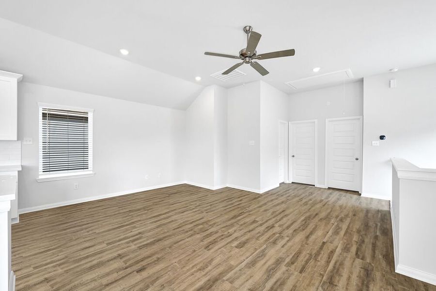 Representative unfurnished interior of a home built from the Artemis 2027NC by Saratoga Homes in Aldine Pines, Houston (Image 14). Representative unfurnished interior of a home built from the Artemis 2027NC by Saratoga Homes in Aldine Pines, Houston (Image 14).