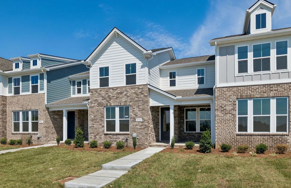 Front exterior of a new home in Bradshaw Farms Reserve, Mount Juliet, TN, highlighting curb appeal (Image 23). Front exterior of a new home in Bradshaw Farms Reserve, Mount Juliet, TN, highlighting curb appeal (Image 23).
