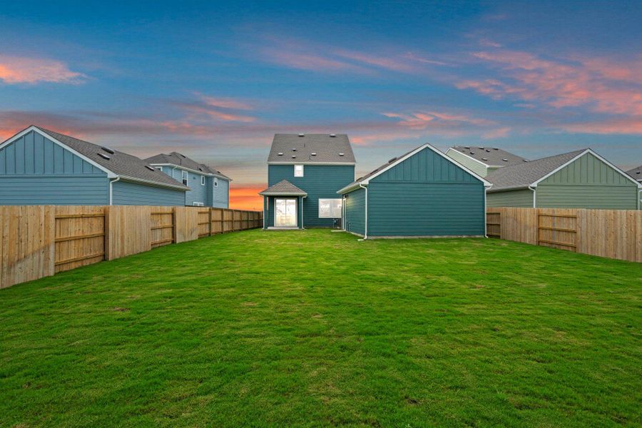 Rear of Home and Private Backyard