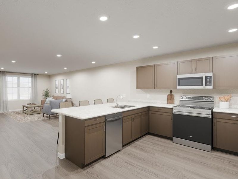 Enjoy a welcoming, open living area - Artist`s rendering of the Irys by Highland Homes Enjoy a welcoming, open living area - Artist`s rendering of the Irys by Highland Homes