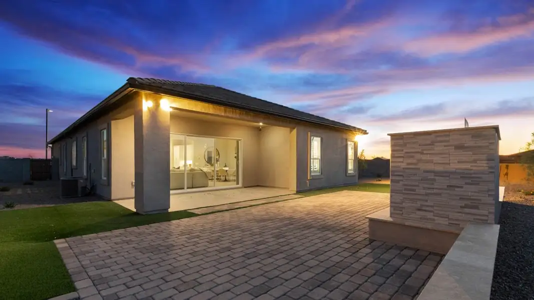 Exterior details and patio area of a home in The Ridge at Stone Butte, Phoenix (Image 3).