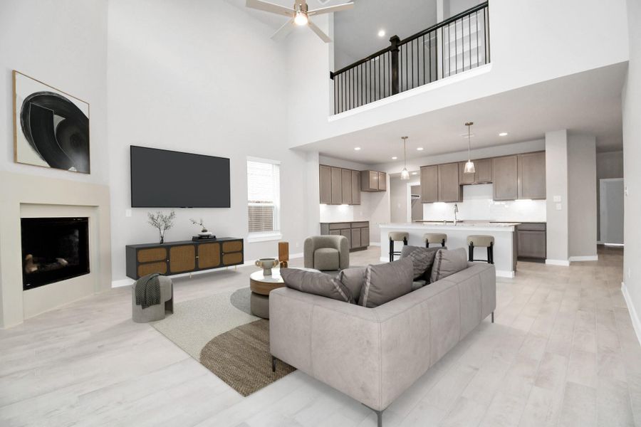 *Virtually Staged* Family Room. Sample photo of completed home with similar floor plan. Actual colors and selections may vary.