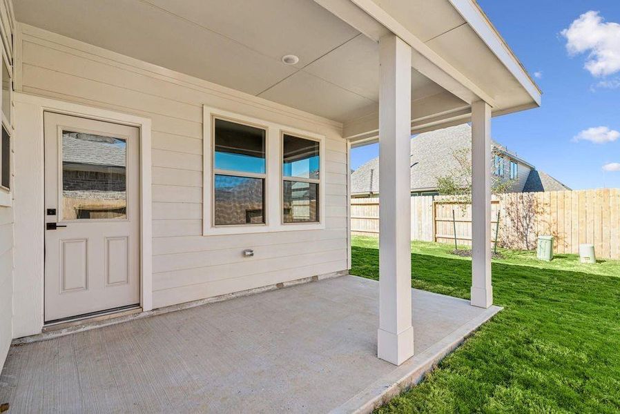 Exterior details and patio area of a home in Oakwood Estates, Waller (Image 3). Exterior details and patio area of a home in Oakwood Estates, Waller (Image 3).