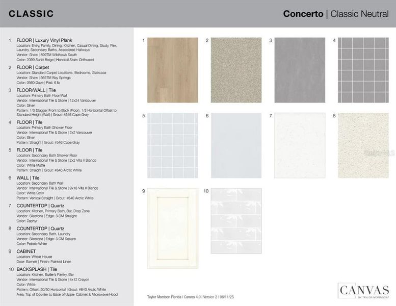 Sample of building materials used in homes in Esplanade at Wellen Park, Englewood (Image 25).
