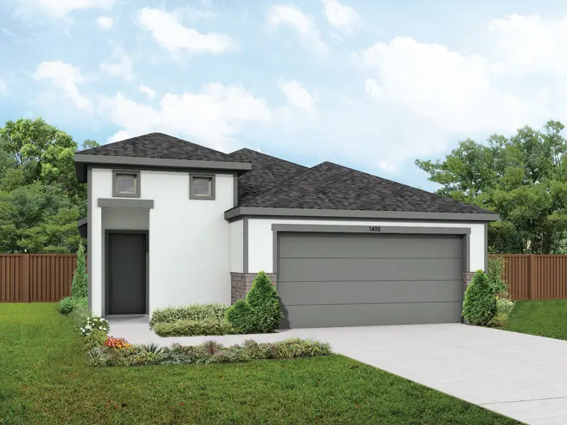 2D floor plan layout for the Compass by DRB Homes in Prominence, San Antonio, TX (Image 10).