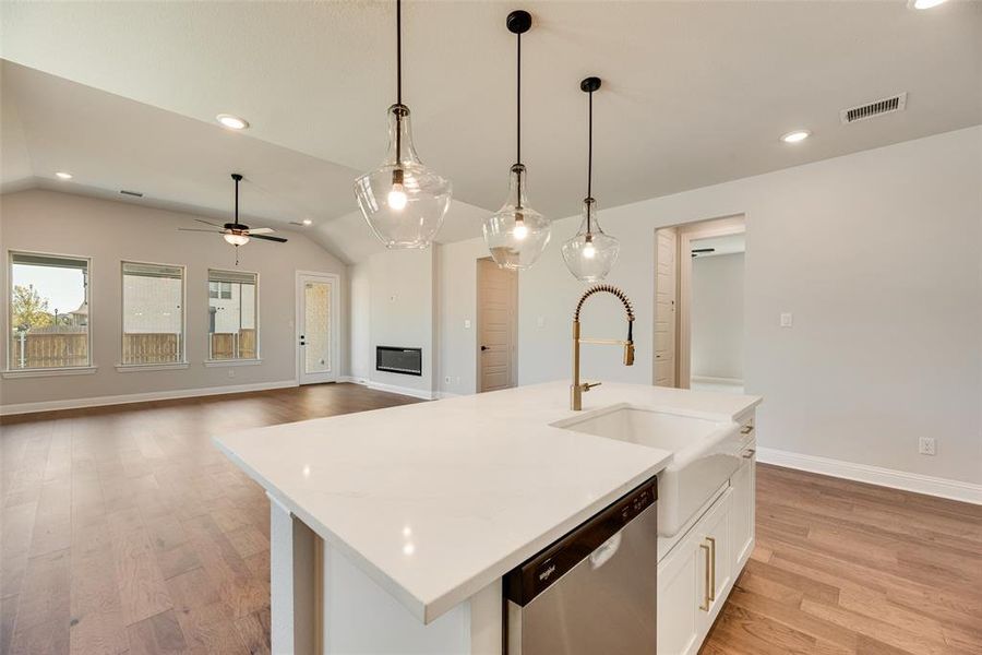 Furnished interior view inside a new home in Villages of Creekwood, Frisco (Image 9). Furnished interior view inside a new home in Villages of Creekwood, Frisco (Image 9).