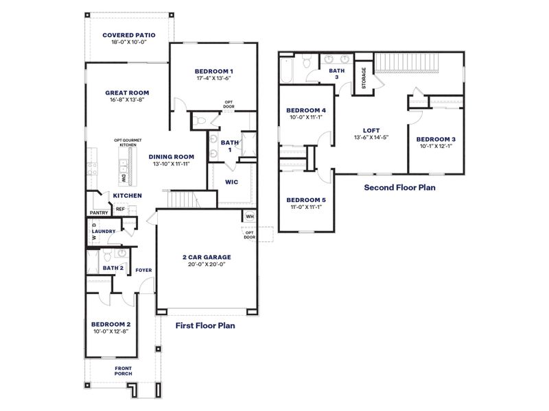 2D floor plan layout for the Ibis by D.R. Horton in The Ridge at Stone Butte, Phoenix, AZ (Image 5). 2D floor plan layout for the Ibis by D.R. Horton in The Ridge at Stone Butte, Phoenix, AZ (Image 5).