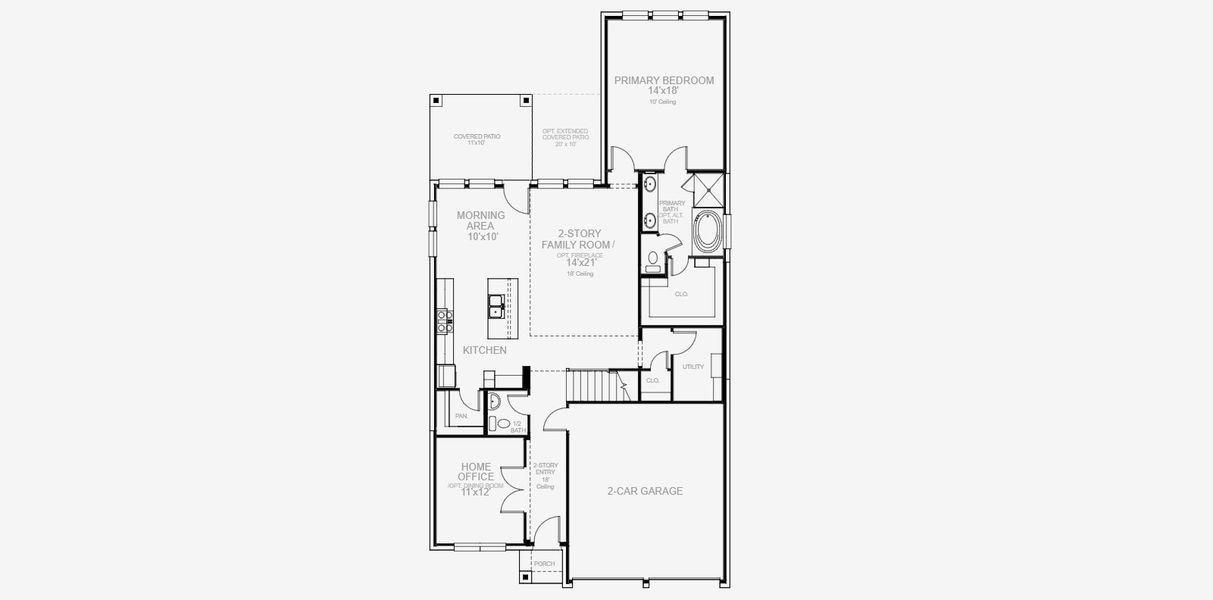 2D floor plan layout for the 2442W by Perry Homes in Lariat 45', Liberty Hill, TX (Image 3). 2D floor plan layout for the 2442W by Perry Homes in Lariat 45', Liberty Hill, TX (Image 3).