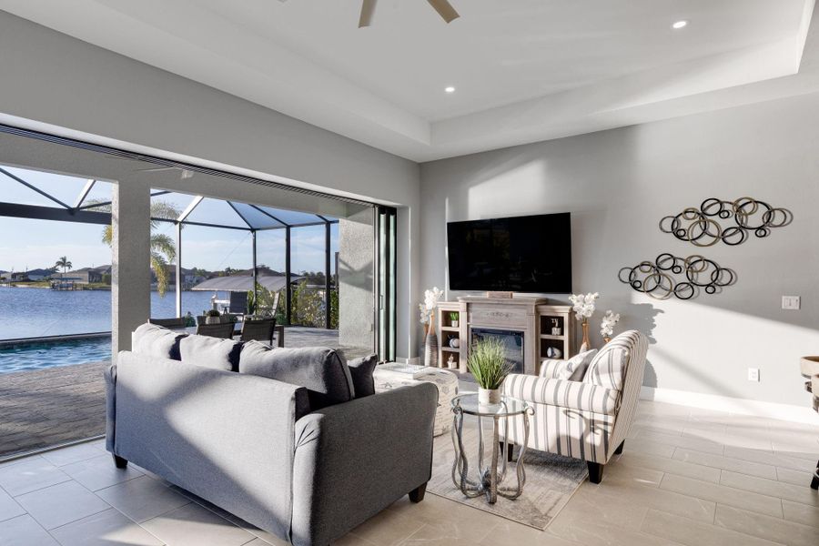 Furnished interior view inside a new home in , Cape Coral (Image 18). Furnished interior view inside a new home in , Cape Coral (Image 18).