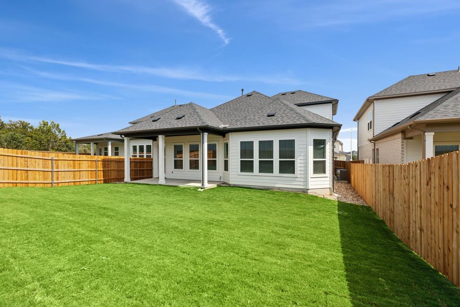 Exterior details and patio area of a home in Edgewood, Leander (Image 20).