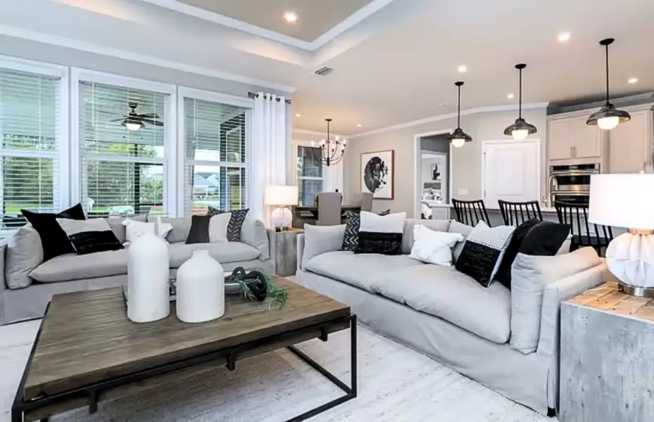 Furnished interior view inside a new home in Crescent Cove, Myrtle Beach (Image 6). Furnished interior view inside a new home in Crescent Cove, Myrtle Beach (Image 6).