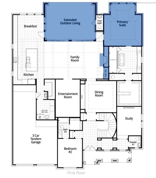 2D floor plan layout of this home in Elyson: 80ft. lots, Katy, TX (Image 5). 2D floor plan layout of this home in Elyson: 80ft. lots, Katy, TX (Image 5).