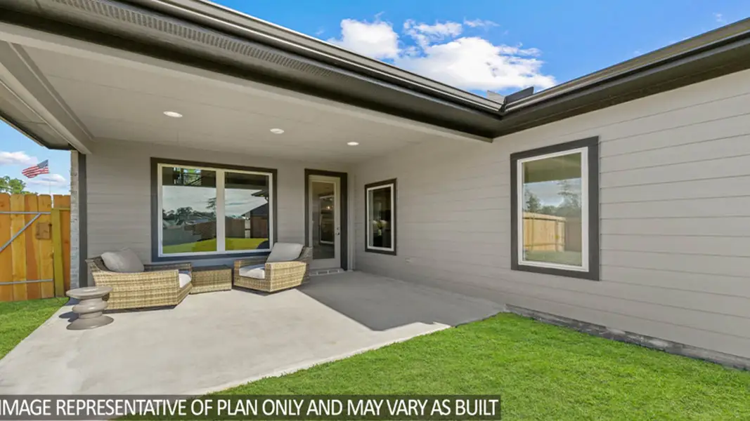 Exterior details and patio area of a home in River Ranch Estates, Dayton (Image 3).