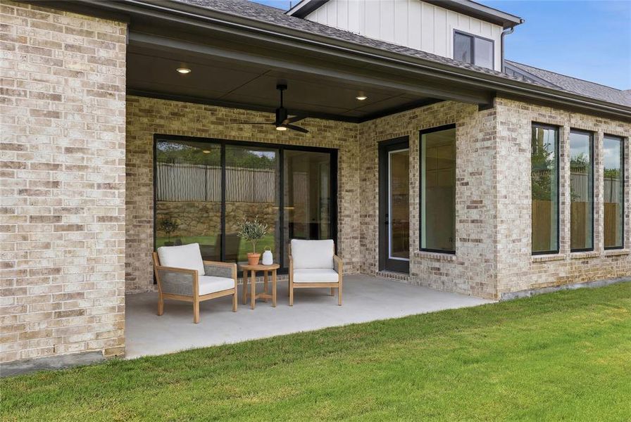 Exterior details and patio area of a home in The Grove, North Richland Hills (Image 4).
