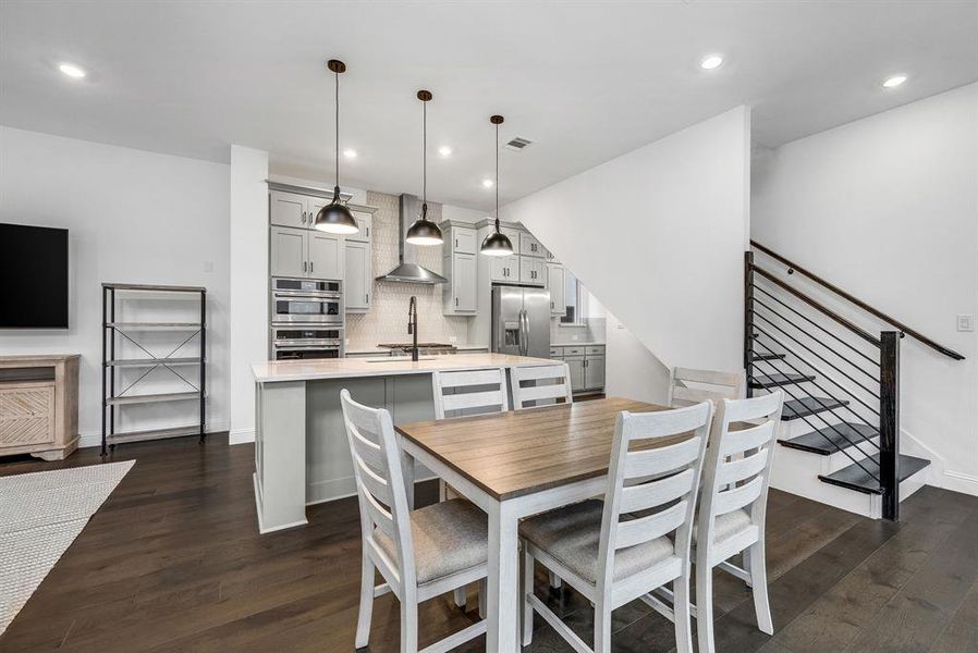 Furnished interior view inside a new home in Fields Villas - Darling Homes, Frisco (Image 12). Furnished interior view inside a new home in Fields Villas - Darling Homes, Frisco (Image 12).