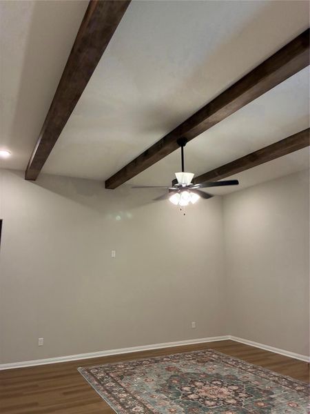 Living room wood beams