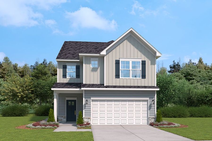 Representative exterior photo of a completed home built from the The Granger by Stanley Martin Homes in Persimmon Hill, Lyman, SC (Image 2).