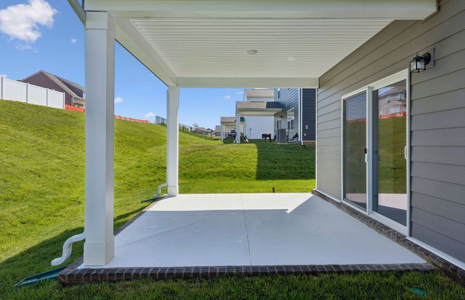 Exterior details and patio area of a home in Independence at Carter's Station, Columbia (Image 22).