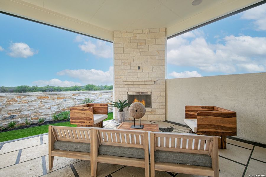 Exterior details and patio area of a home in Mesa Western, Cibolo (Image 4).