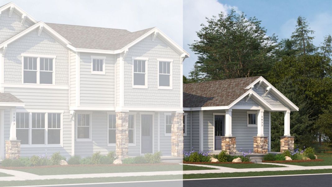 Representative exterior photo of a completed home built from the Boulder 4 by Brightland Homes in Westerly - Townhomes, Erie, CO (Image 2).