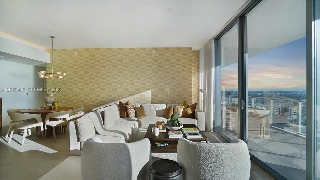 Furnished interior view inside a new home in , Miami Beach (Image 44). Furnished interior view inside a new home in , Miami Beach (Image 44).