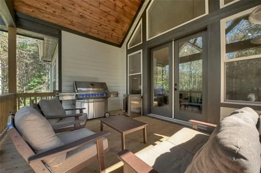 Exterior details and patio area of a home in , Ellijay (Image 21).