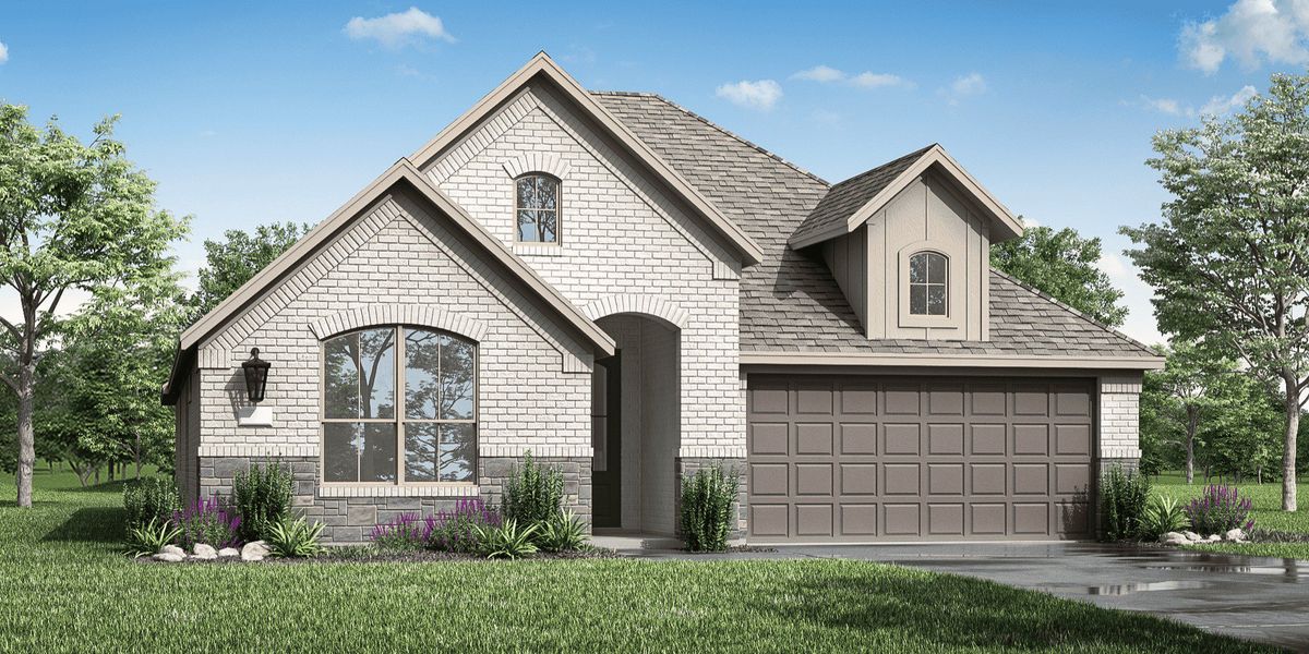 Representative exterior photo of a completed home built from the 4101 by Risland Homes in Wildflower Ranch, Justin, TX (Image 2). Representative exterior photo of a completed home built from the 4101 by Risland Homes in Wildflower Ranch, Justin, TX (Image 2).