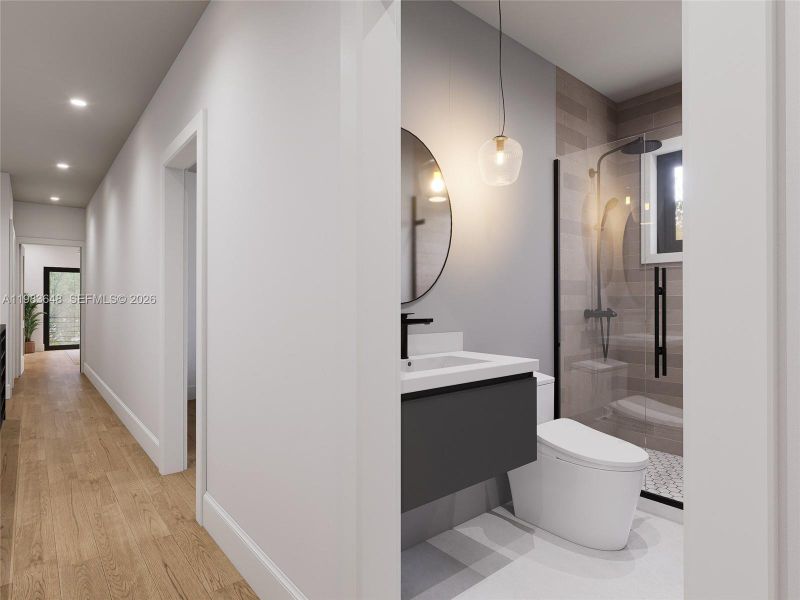 Furnished interior view inside a new home in , Miami (Image 4).