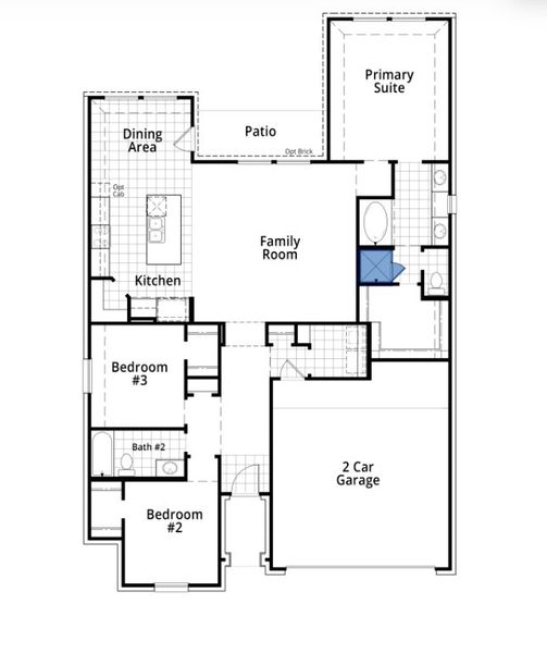 2D floor plan layout for the Camden by Highland Homes in Monterra, Rockwall, TX (Image 3).