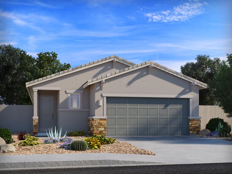 Front exterior of a home in the Las Patrias at Star Valley Phase III - Signature Series community, located in Tucson, AZ (Image 10).