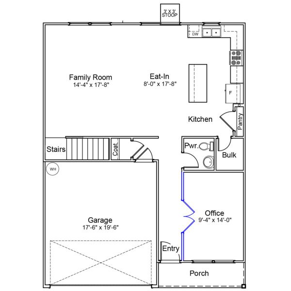 2D floor plan layout of this home in Bell West, Kernersville, NC (Image 2).
