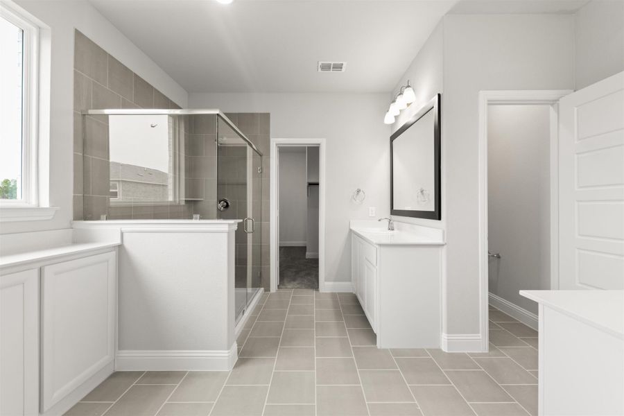 Furnished interior view inside a new home in Keeneland, Aubrey (Image 8).